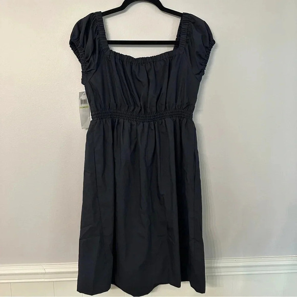NWT Maggy London Navy Square Neck Knee Length Dress w/ Pockets Size 4 - Picture 9 of 9